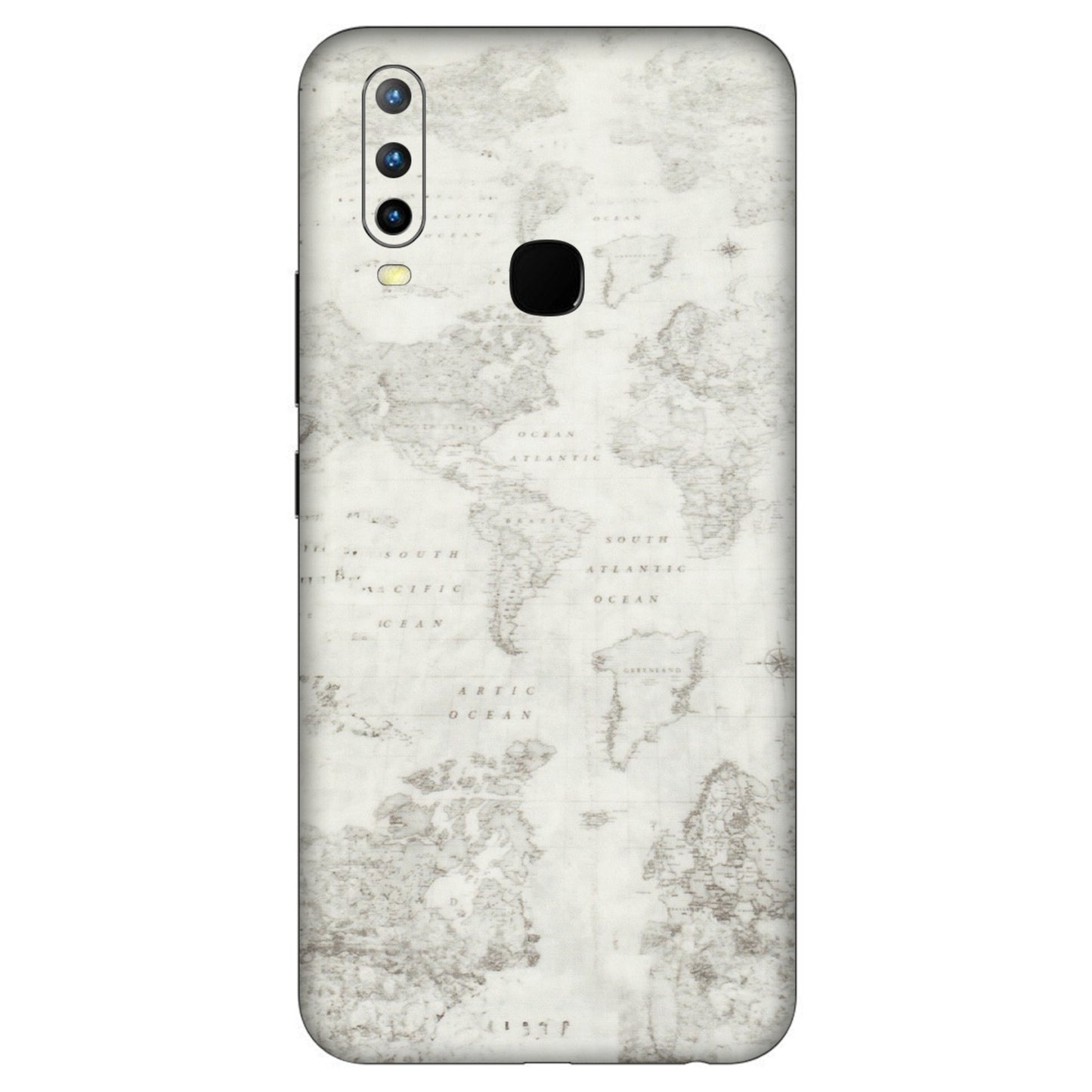 VIVO Z/V/X/T/U/S Series Phone Skins (All Models) - World Travel Map - Transparent Finish (T-04) Vivo U10