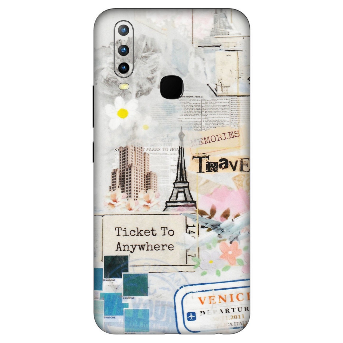 VIVO Z/V/X/T/U/S Series Phone Skins (All Models) - Travel Memories - Transparent Finish (T-09) Vivo U10