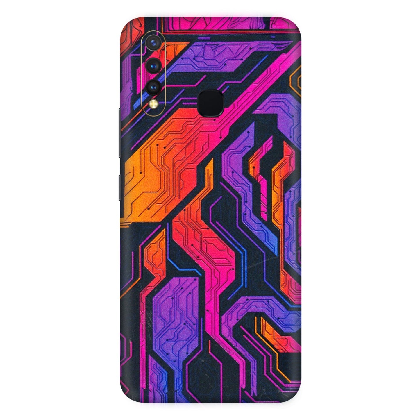 VIVO Z/V/X/T/U/S Series Phone Skins (All Models) - Tech Circuits Futuristic - 3D Embossed Finish (L-07) Vivo U20