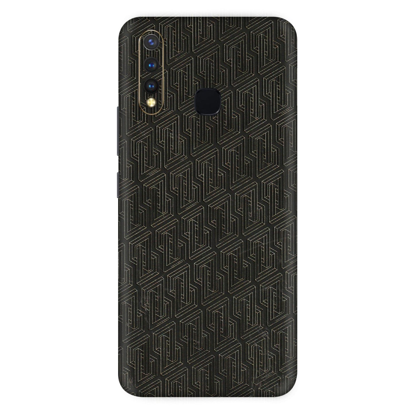VIVO Z/V/X/T/U/S Series Phone Skins (All Models) - Black Abstract Pattern - 3D Embossed Finish (L-117) Vivo U20