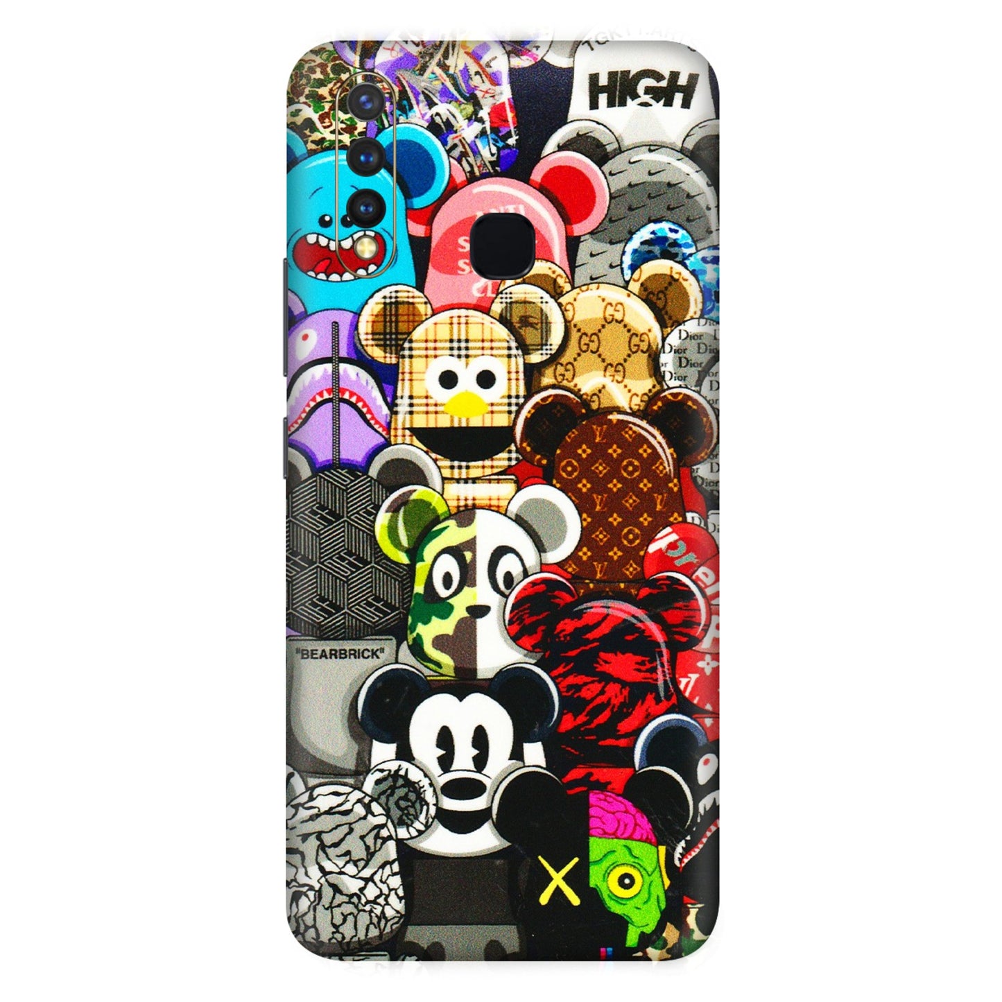 VIVO Z/V/X/T/U/S Series Phone Skins (All Models) - More Mickey Mouses - 3D Embossed Finish (L-118) Vivo U20