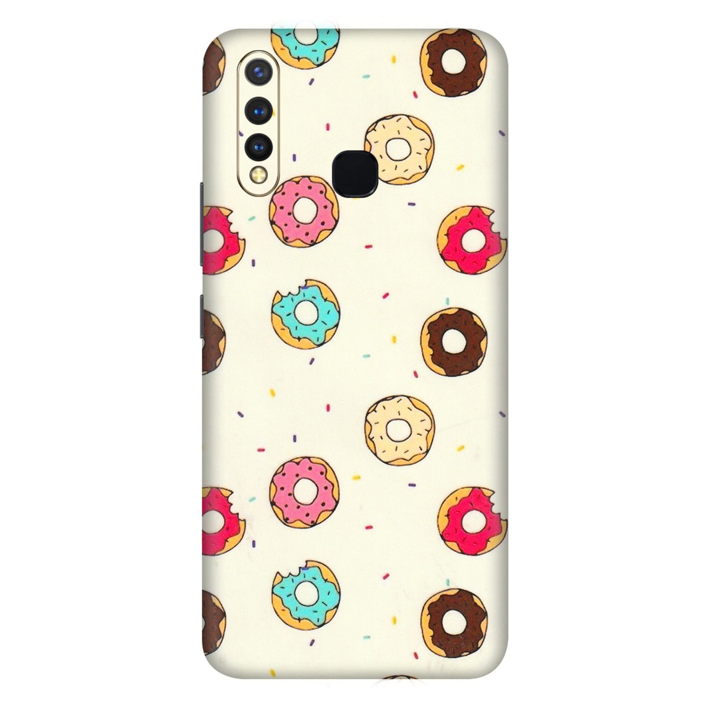 VIVO Z/V/X/T/U/S Series Phone Skins (All Models) - Mini Donuts Doodle Art - 3D Embossed Finish (L-122) Vivo U20