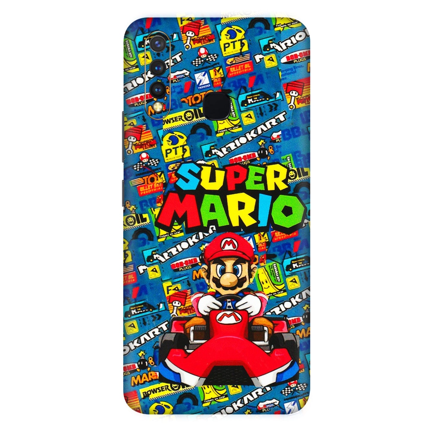 VIVO Z/V/X/T/U/S Series Phone Skins (All Models) - Super Mario Kart - 3D Embossed Finish (L-140) Vivo U20