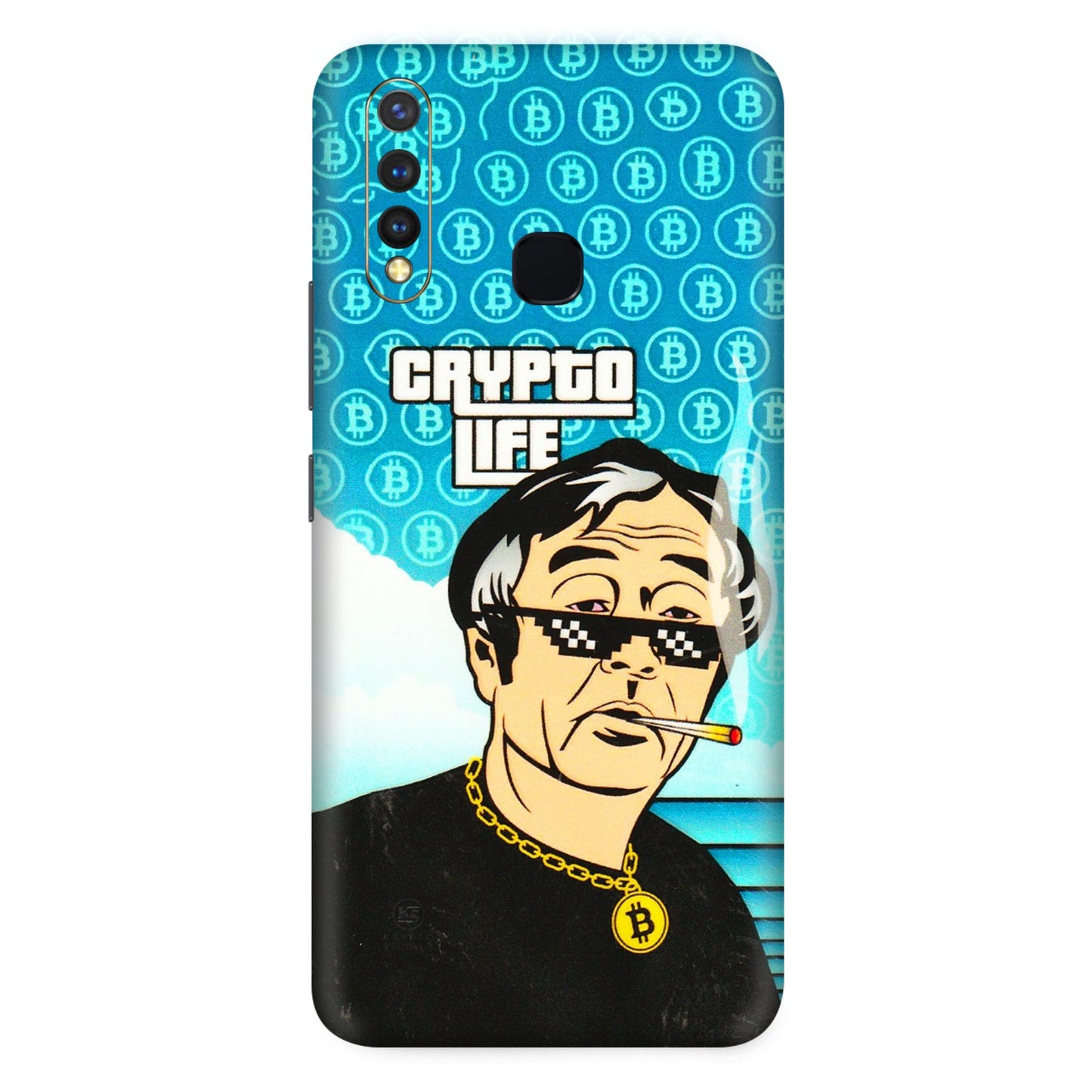 VIVO Z/V/X/T/U/S Series Phone Skins (All Models) - Crypto Thug Life - 3D Embossed Finish (L-179) Vivo U20