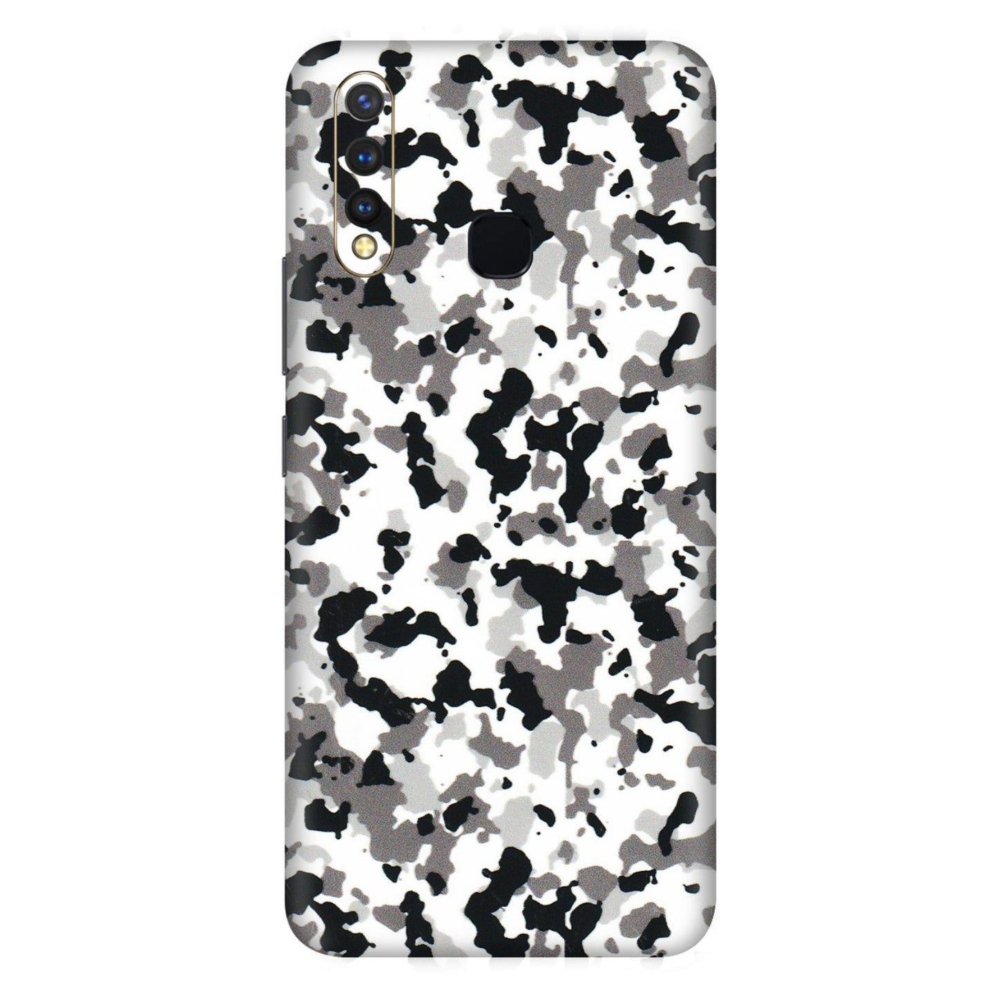 VIVO Z/V/X/T/U/S Series Phone Skins (All Models) - White Black Camouflage - 3D Embossed Finish (L-18) Vivo U20