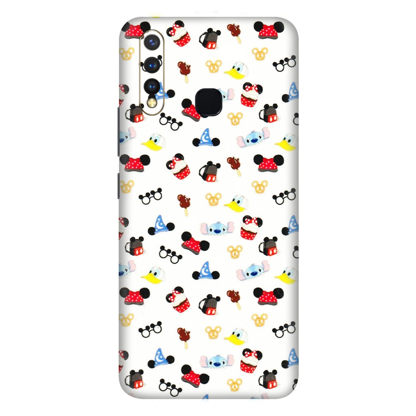 VIVO Z/V/X/T/U/S Series Phone Skins (All Models) - Minnie Mouse & Donald Doodles s - 3D Embossed Finish (L-194) Vivo U20