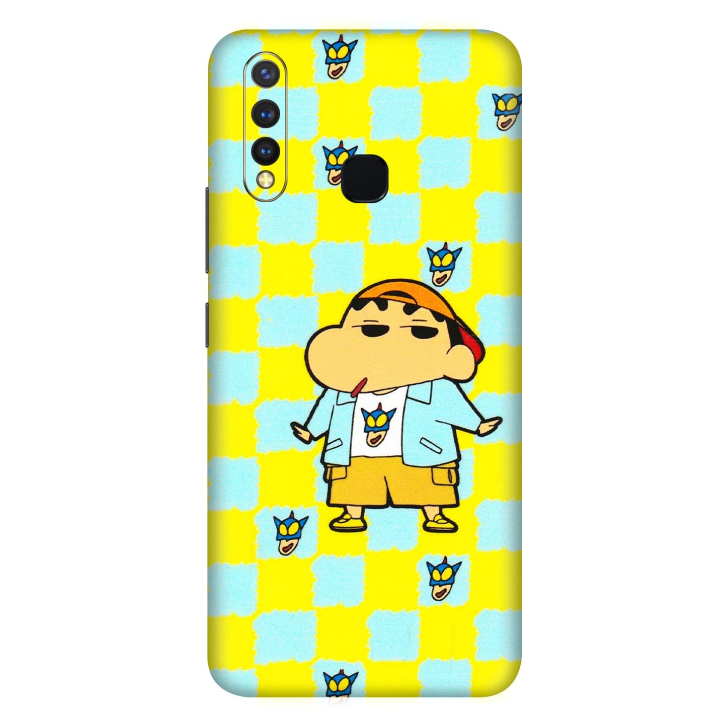 VIVO Z/V/X/T/U/S Series Phone Skins (All Models) - Yellow Blue Shinchan Cute - 3D Embossed Finish (L-221) Vivo U20