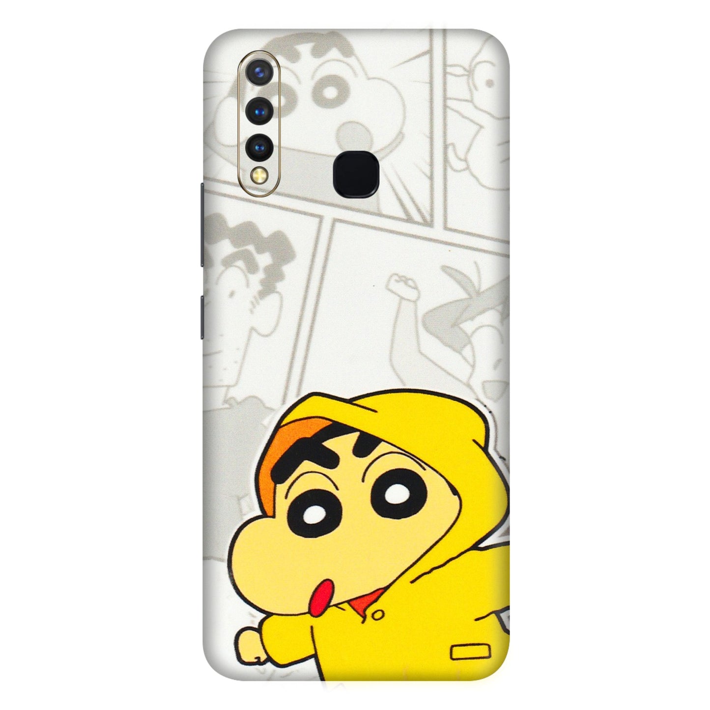 VIVO Z/V/X/T/U/S Series Phone Skins (All Models) - Yellow Shinchan Comic - 3D Embossed Finish (L-246) Vivo U20