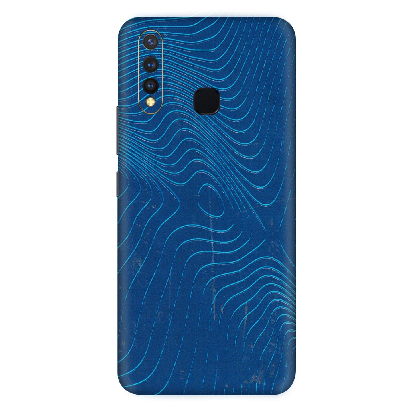VIVO Z/V/X/T/U/S Series Phone Skins (All Models) - Abstract Blue Line Map - 3D Embossed Finish (L-272) Vivo U20