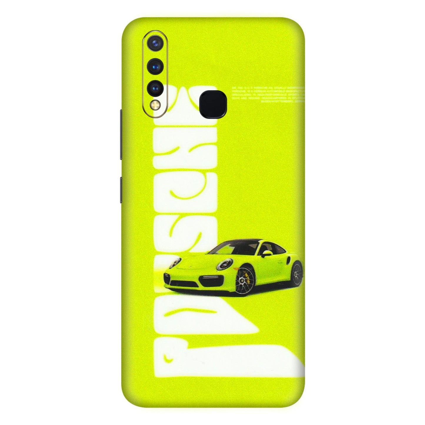 VIVO Z/V/X/T/U/S Series Phone Skins (All Models) - Lime Green Porche - 3D Embossed Finish (L-30) Vivo U20