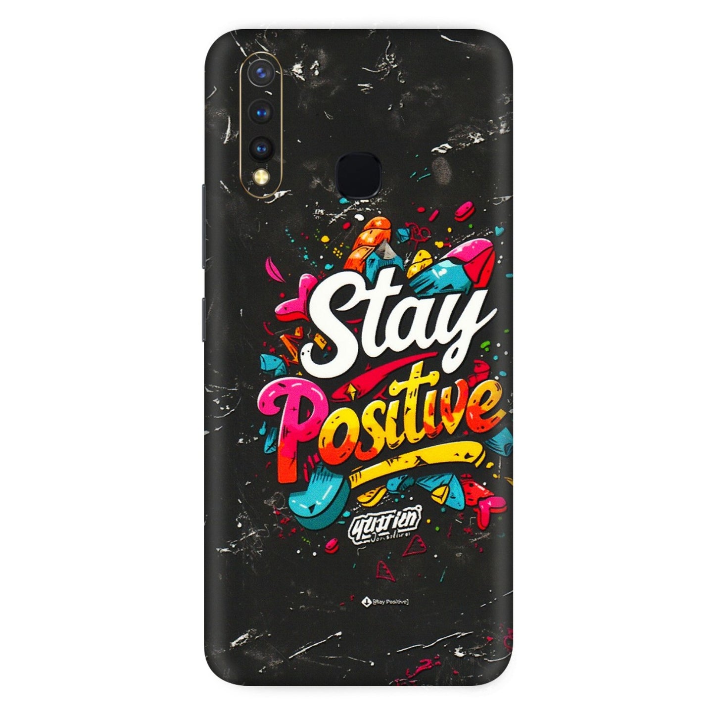 VIVO Z/V/X/T/U/S Series Phone Skins (All Models) - Stay Positive Black - 3D Embossed Finish (L-31) Vivo U20