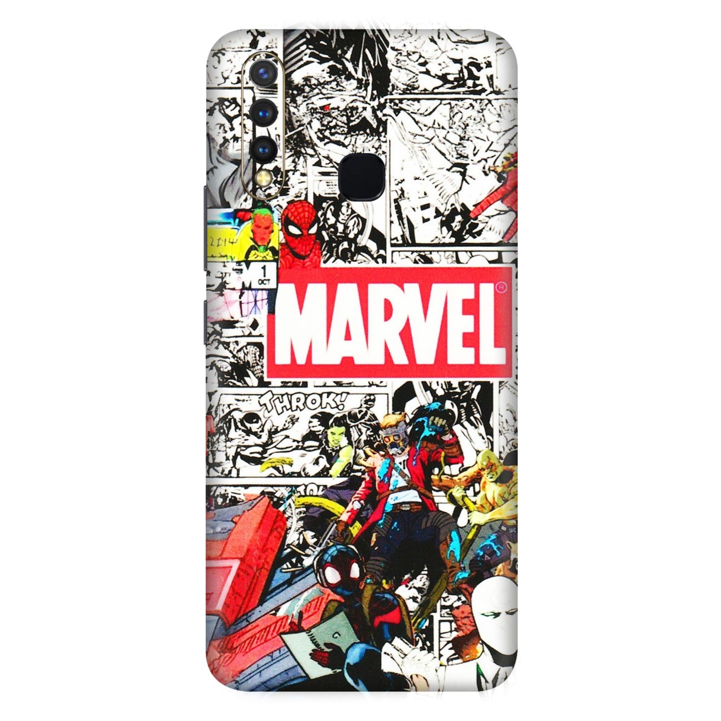 VIVO Z/V/X/T/U/S Series Phone Skins (All Models) - Marvel Colorful Comic - 3D Embossed Finish (L-64) Vivo U20
