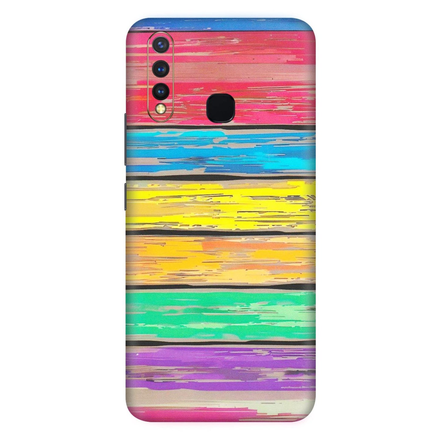 VIVO Z/V/X/T/U/S Series Phone Skins (All Models) - Multi Colour Wooden Wall - Matte Finish (M-96) Vivo U20