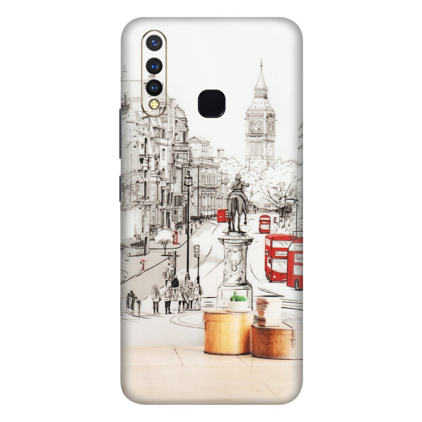 VIVO Z/V/X/T/U/S Series Phone Skins (All Models) - London Street - Transparent Finish (T-02) Vivo U20