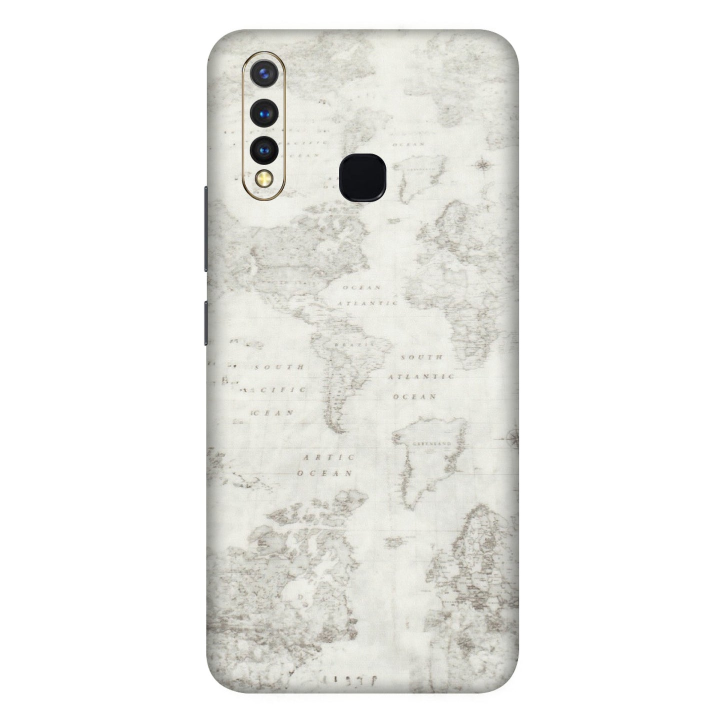 VIVO Z/V/X/T/U/S Series Phone Skins (All Models) - World Travel Map - Transparent Finish (T-04) Vivo U20