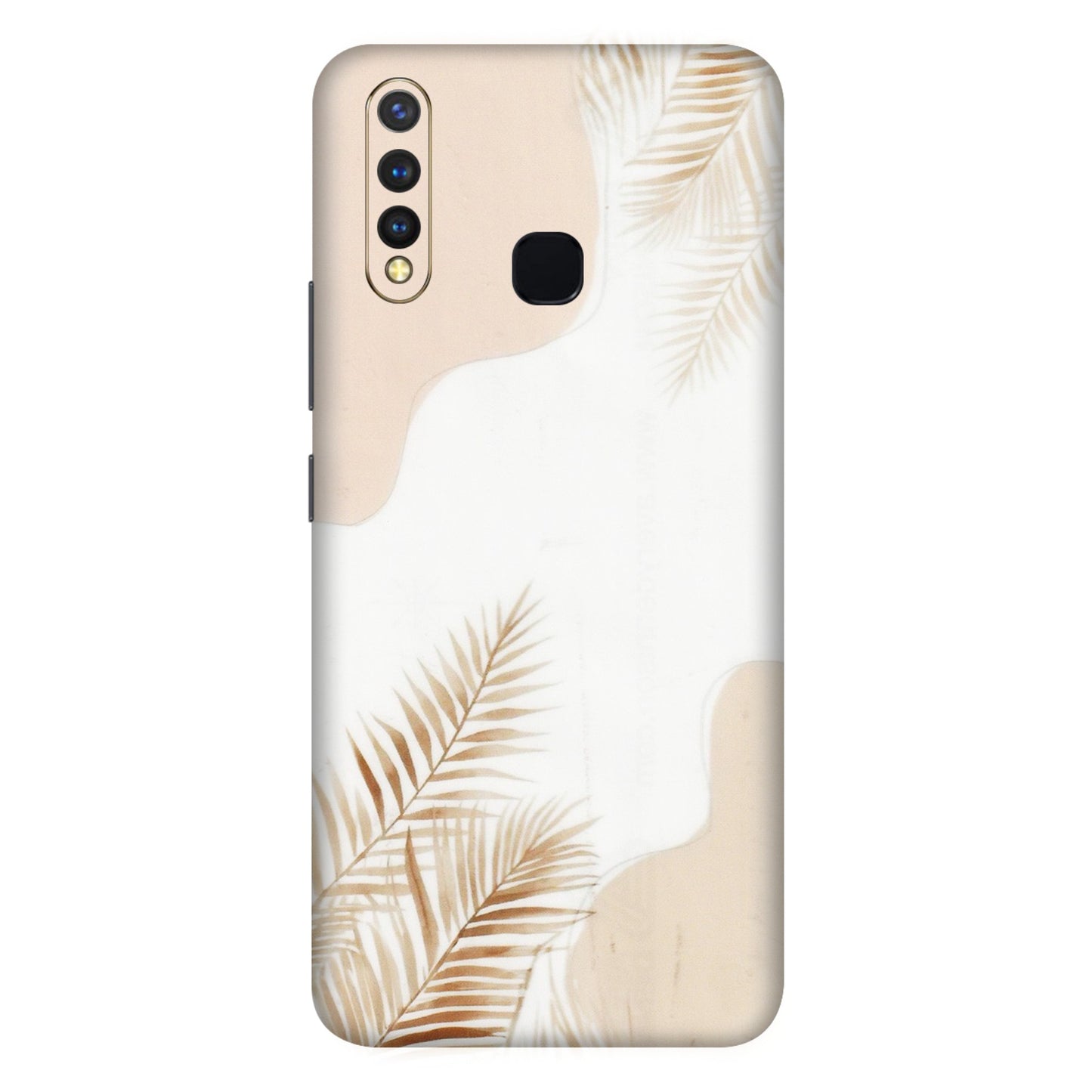 VIVO Z/V/X/T/U/S Series Phone Skins (All Models) - Gold Petals Abstract - Transparent Finish (T-08) Vivo U20