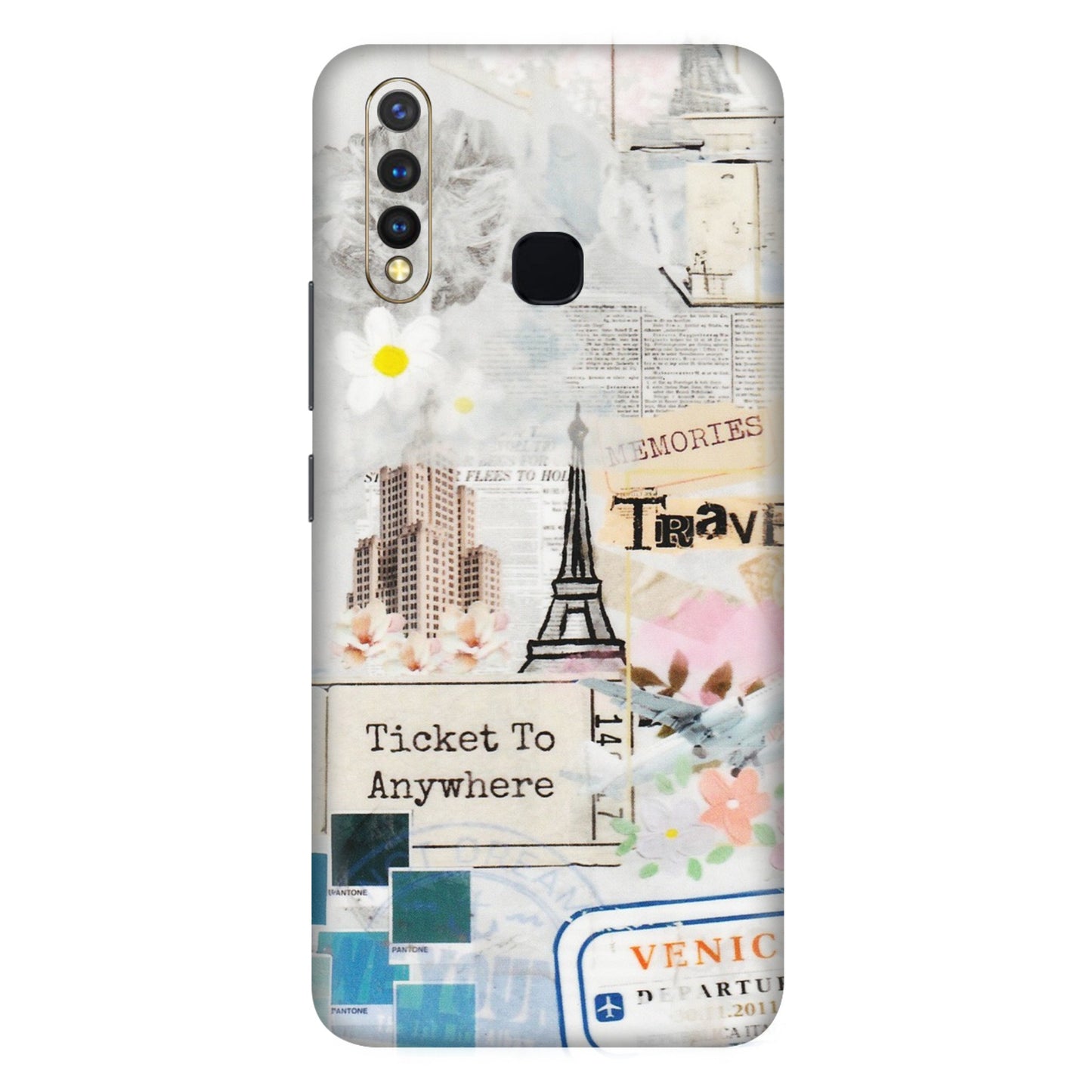 VIVO Z/V/X/T/U/S Series Phone Skins (All Models) - Travel Memories - Transparent Finish (T-09) Vivo U20
