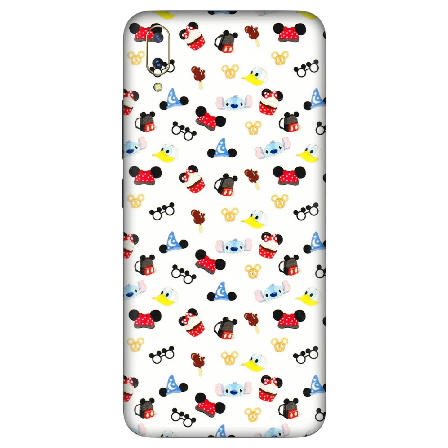 VIVO Z/V/X/T/U/S Series Phone Skins (All Models) - Minnie Mouse & Donald Doodles s - 3D Embossed Finish (L-194) Vivo V11