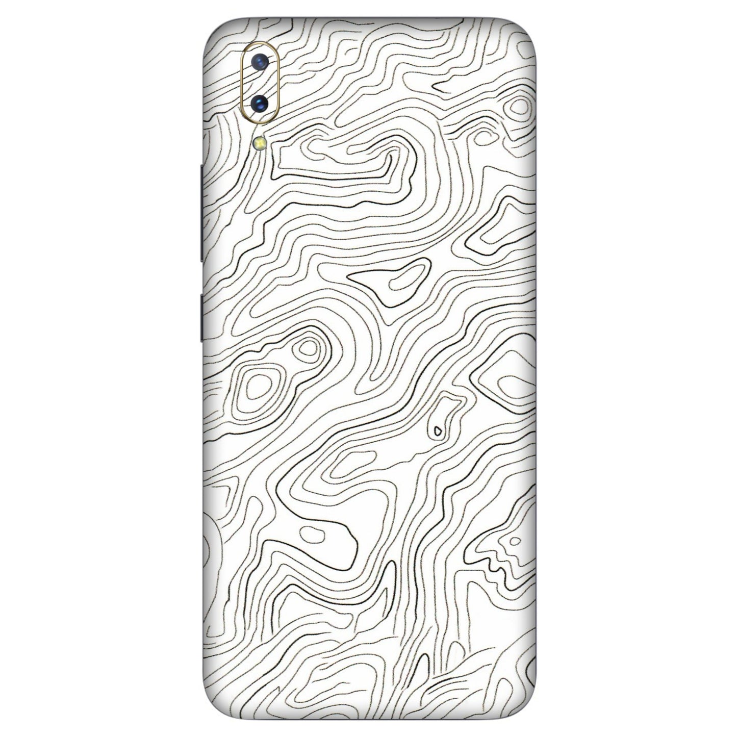 VIVO Z/V/X/T/U/S Series Phone Skins (All Models) - White Black Swirls - 3D Embossed Finish (L-219) Vivo V11