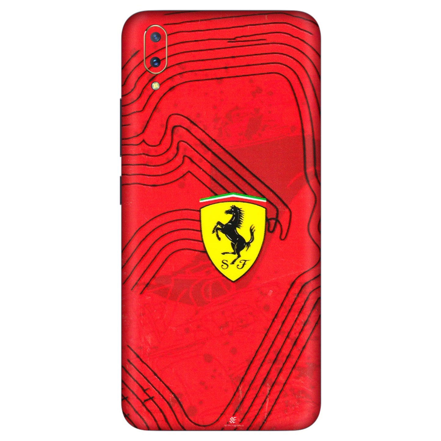 VIVO Z/V/X/T/U/S Series Phone Skins (All Models) - Red Ferrari Logo Stylish - 3D Embossed Finish (L-238) Vivo V11