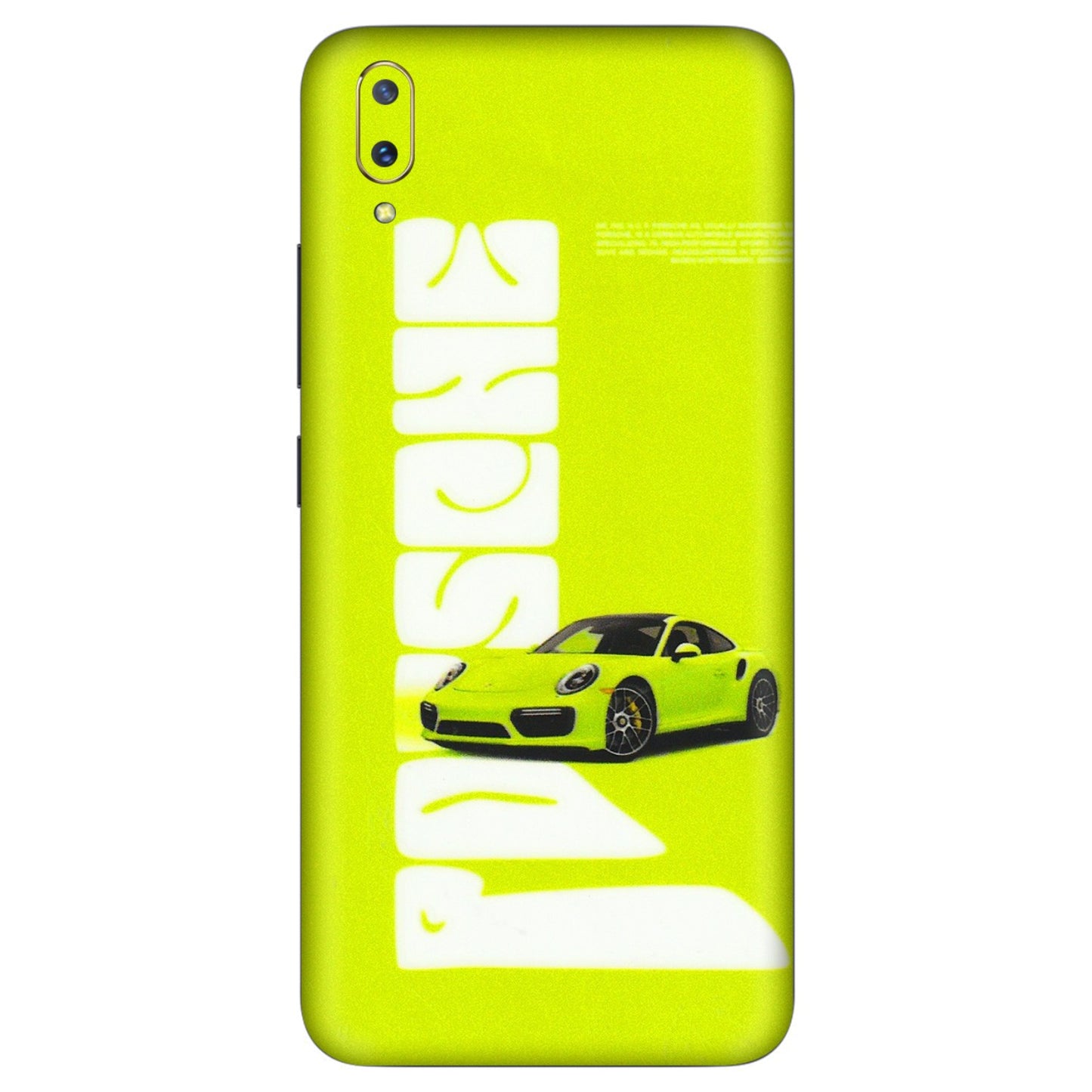 VIVO Z/V/X/T/U/S Series Phone Skins (All Models) - Lime Green Porche - 3D Embossed Finish (L-30) Vivo V11