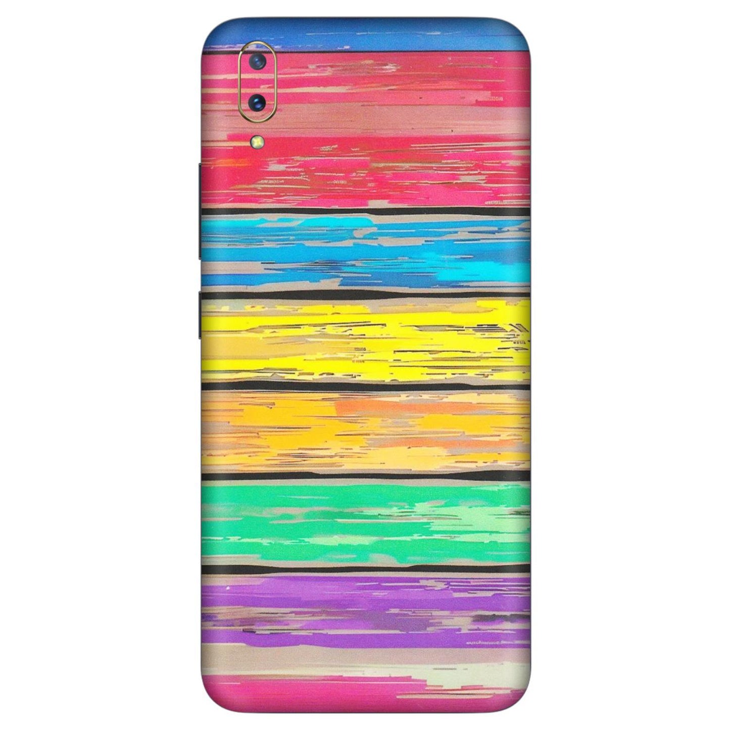 VIVO Z/V/X/T/U/S Series Phone Skins (All Models) - Multi Colour Wooden Wall - Matte Finish (M-96) Vivo V11