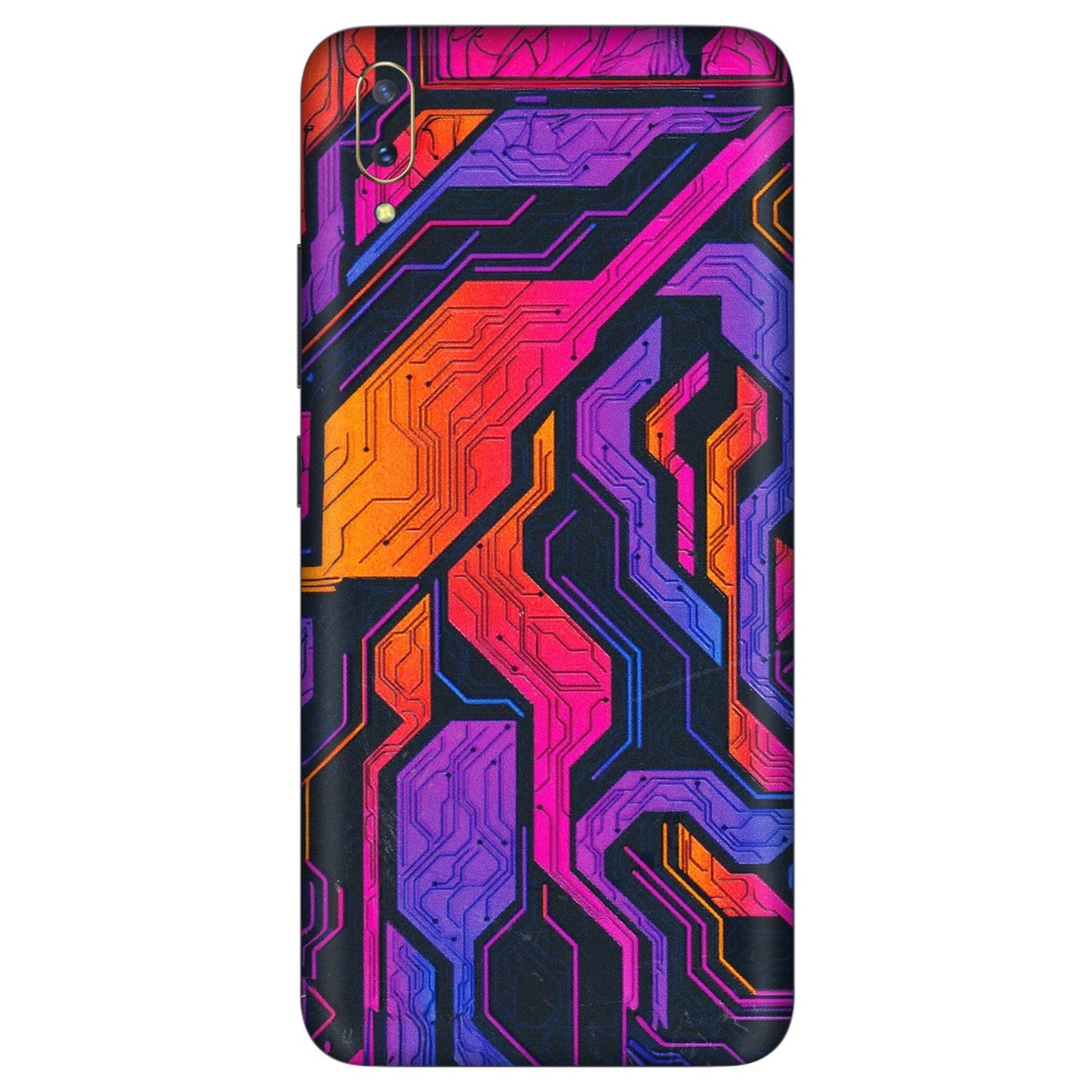 VIVO Z/V/X/T/U/S Series Phone Skins (All Models) - Tech Circuits Futuristic - 3D Embossed Finish (L-07) Vivo V11 Pro