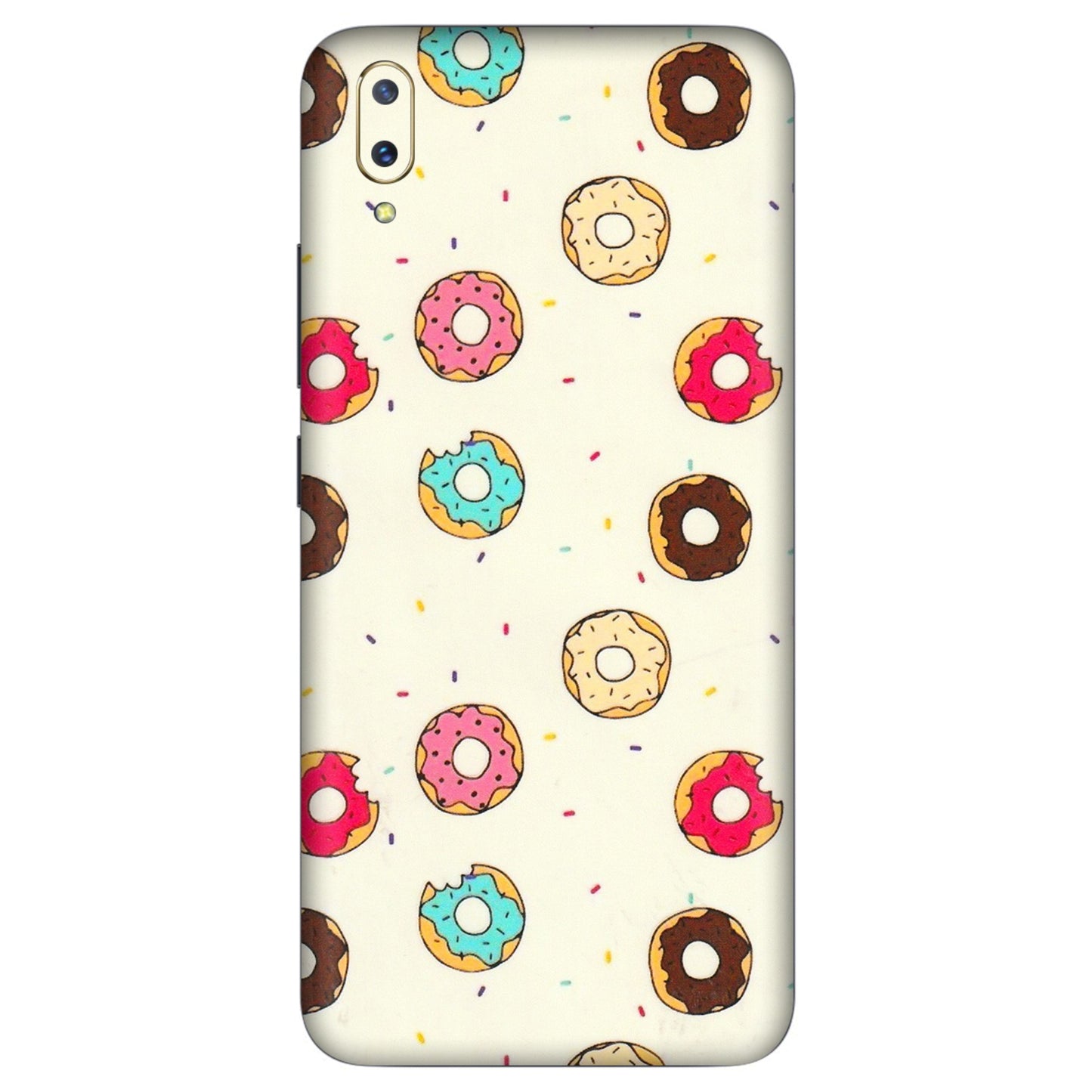 VIVO Z/V/X/T/U/S Series Phone Skins (All Models) - Mini Donuts Doodle Art - 3D Embossed Finish (L-122) Vivo V11 Pro