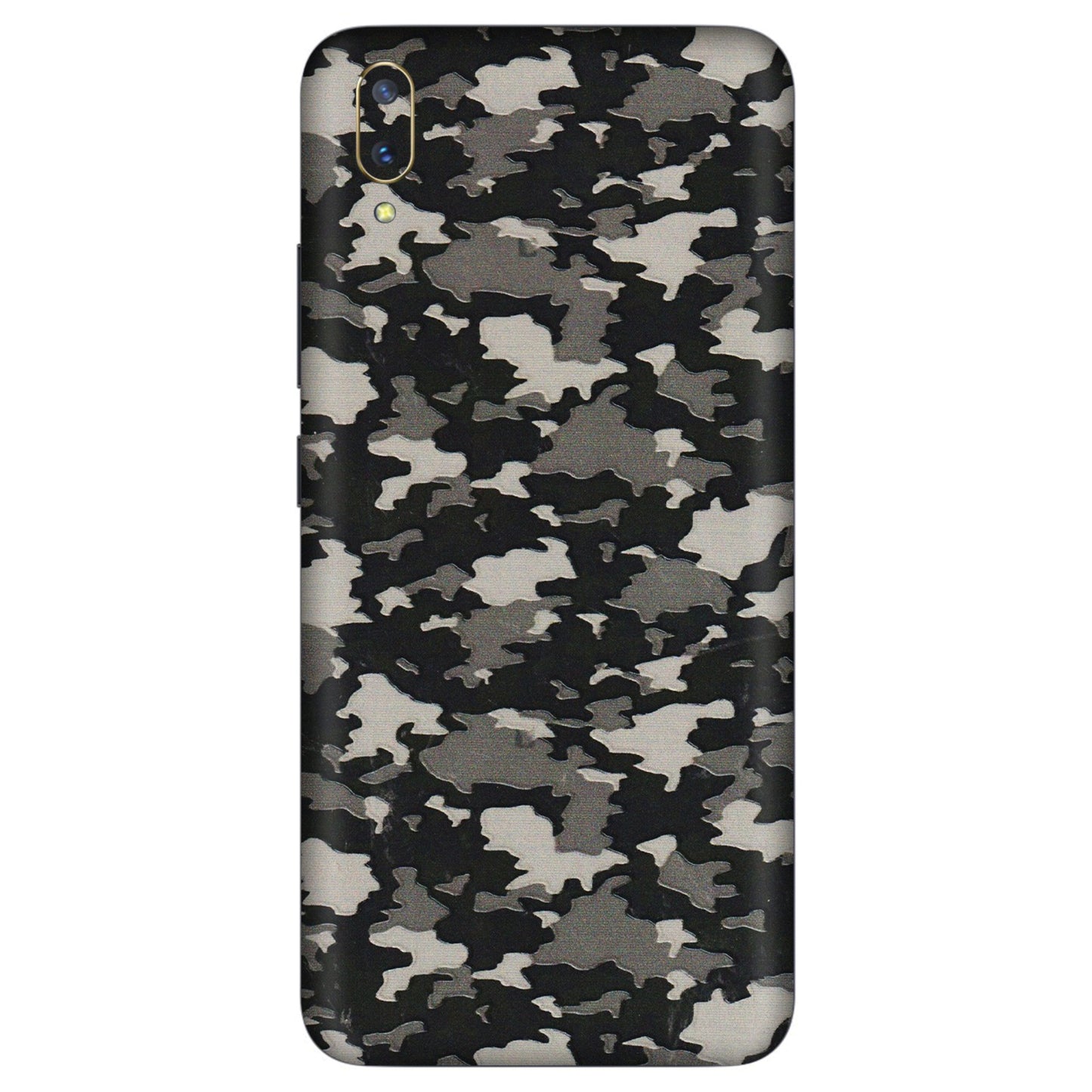 VIVO Z/V/X/T/U/S Series Phone Skins (All Models) - Black/Grey Camoflaunge - 3D Embossed Finish (L-142) Vivo V11 Pro