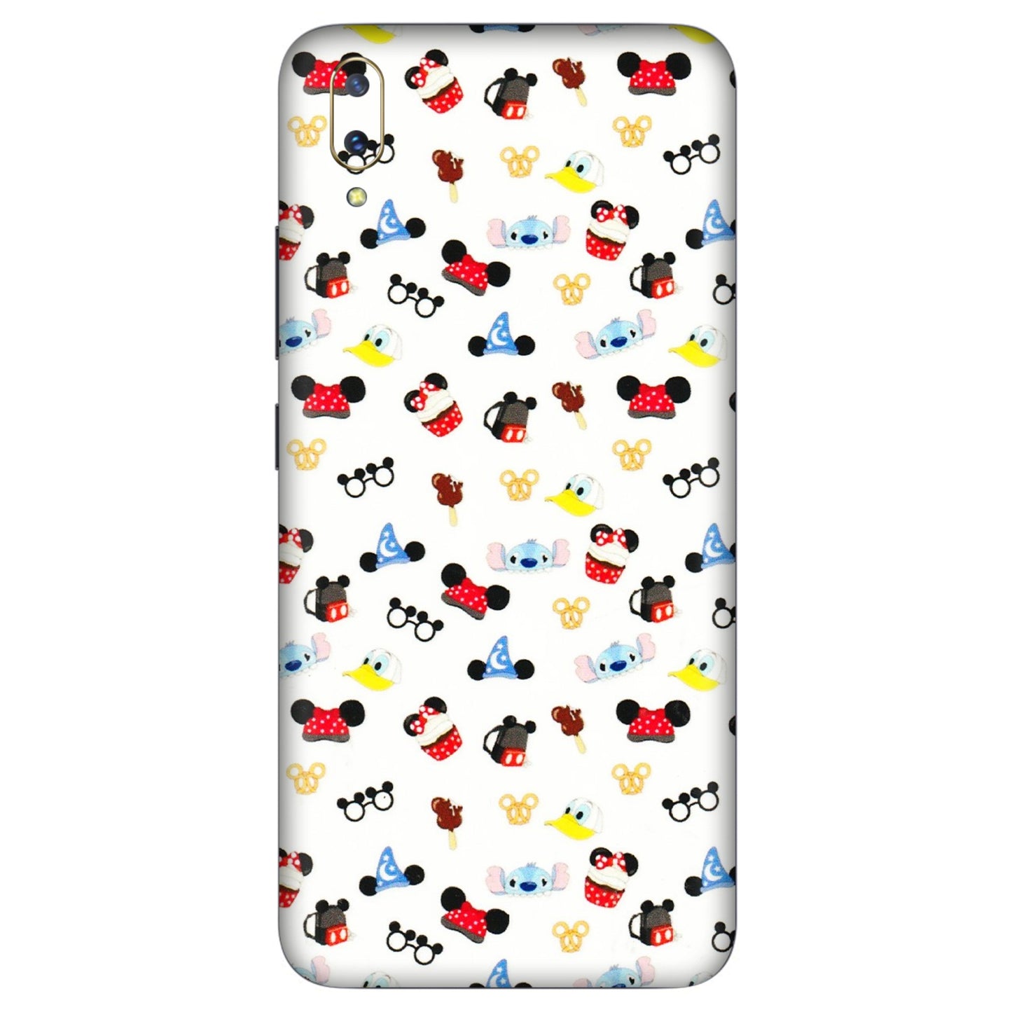 VIVO Z/V/X/T/U/S Series Phone Skins (All Models) - Minnie Mouse & Donald Doodles s - 3D Embossed Finish (L-194) Vivo V11 Pro