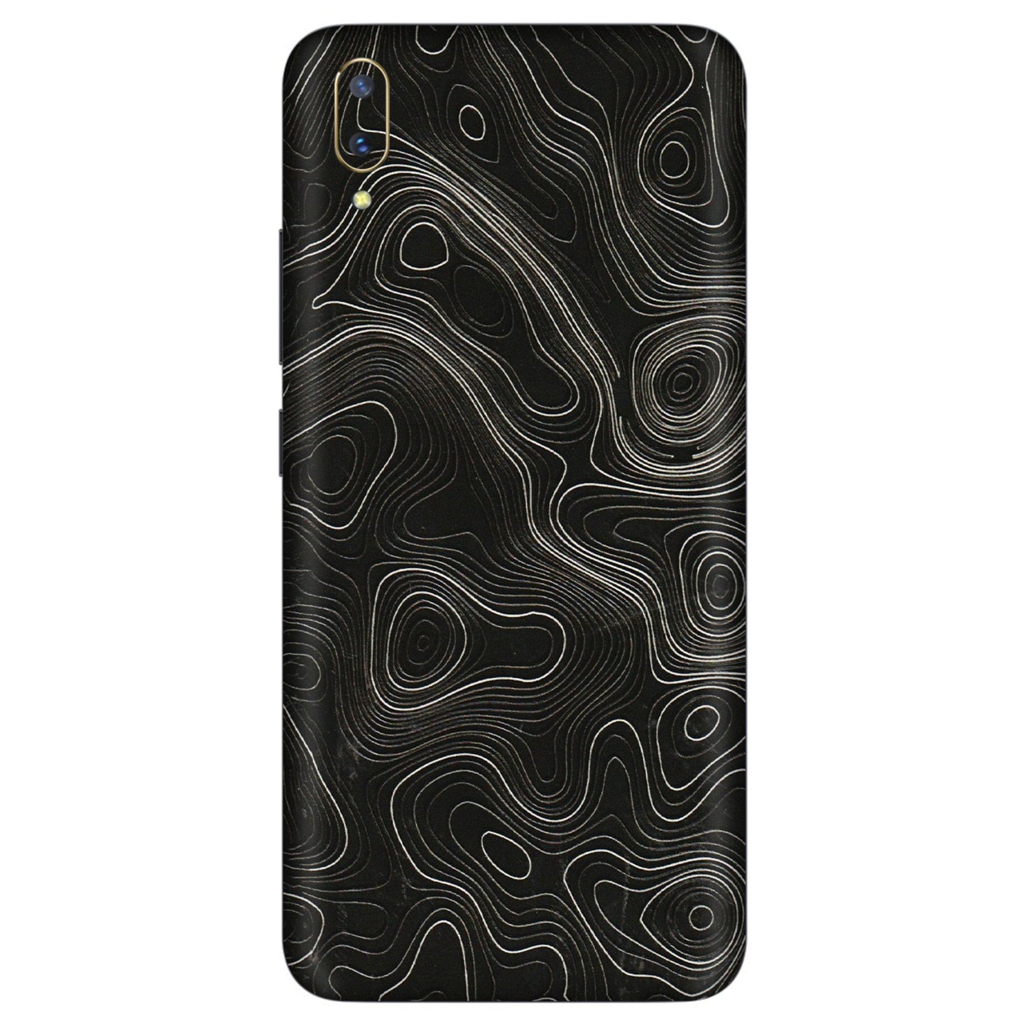 VIVO Z/V/X/T/U/S Series Phone Skins (All Models) - Black Swirl - 3D Embossed Finish (L-196) Vivo V11 Pro