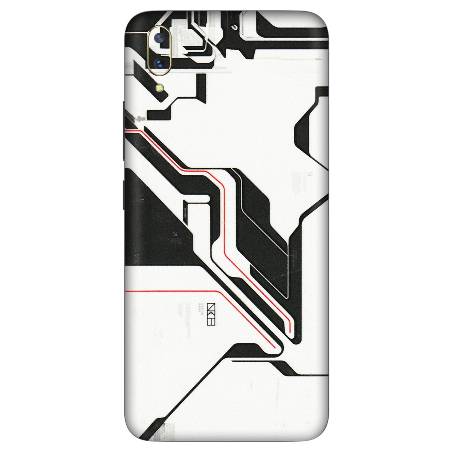 VIVO Z/V/X/T/U/S Series Phone Skins (All Models) - White Techy Logo - 3D Embossed Finish (L-312) Vivo V11 Pro