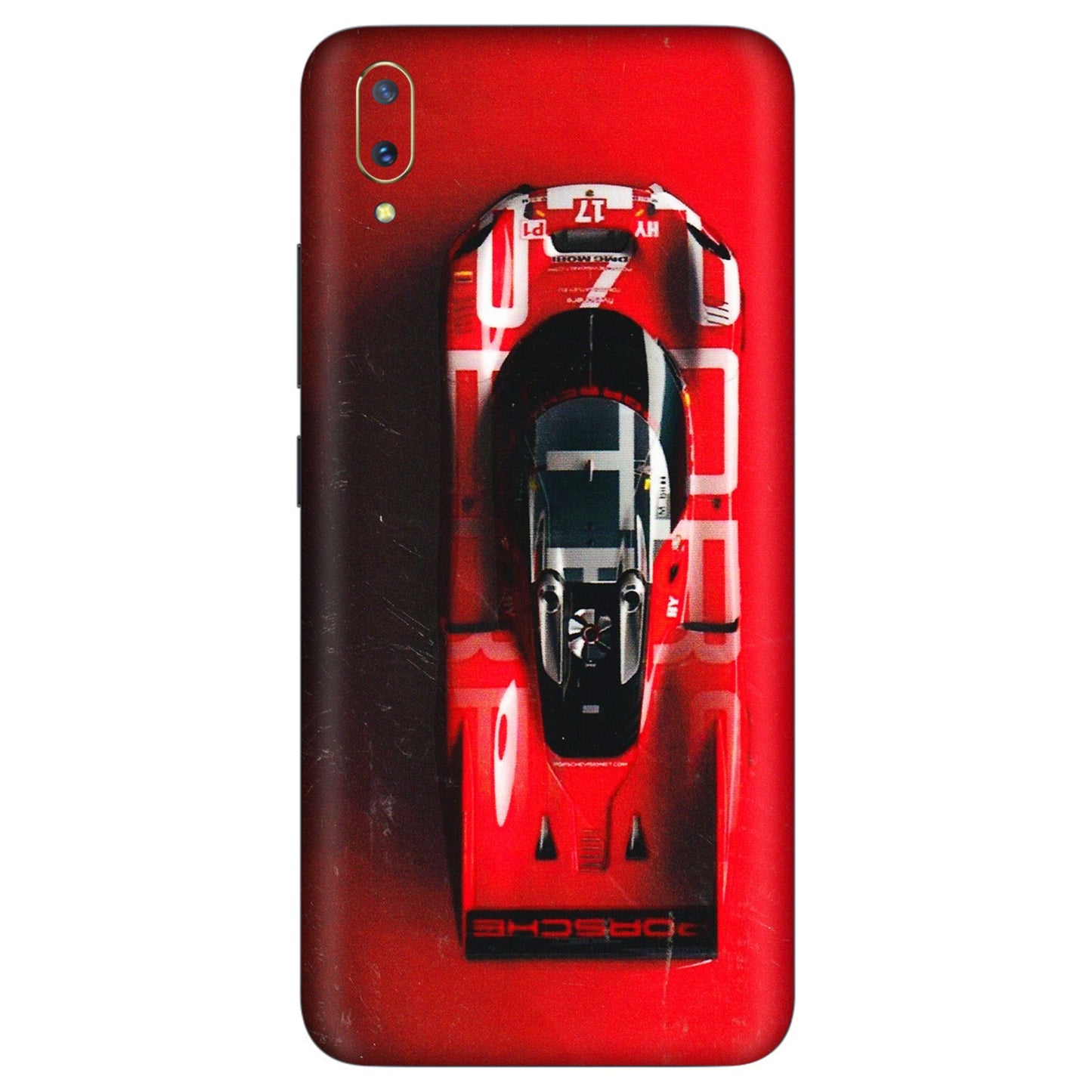 VIVO Z/V/X/T/U/S Series Phone Skins (All Models) - Red Porsche Car Logo - 3D Embossed Finish (L-315) Vivo V11 Pro