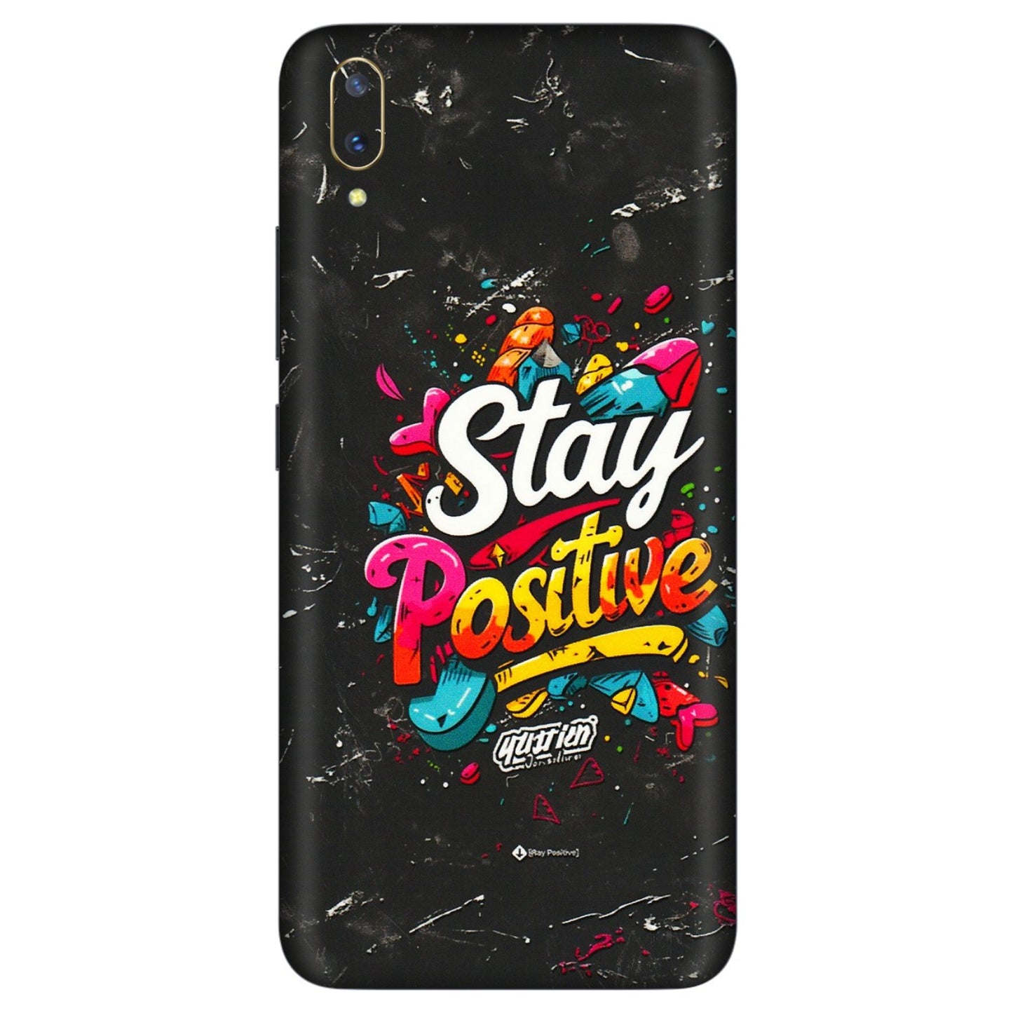 VIVO Z/V/X/T/U/S Series Phone Skins (All Models) - Stay Positive Black - 3D Embossed Finish (L-31) Vivo V11 Pro