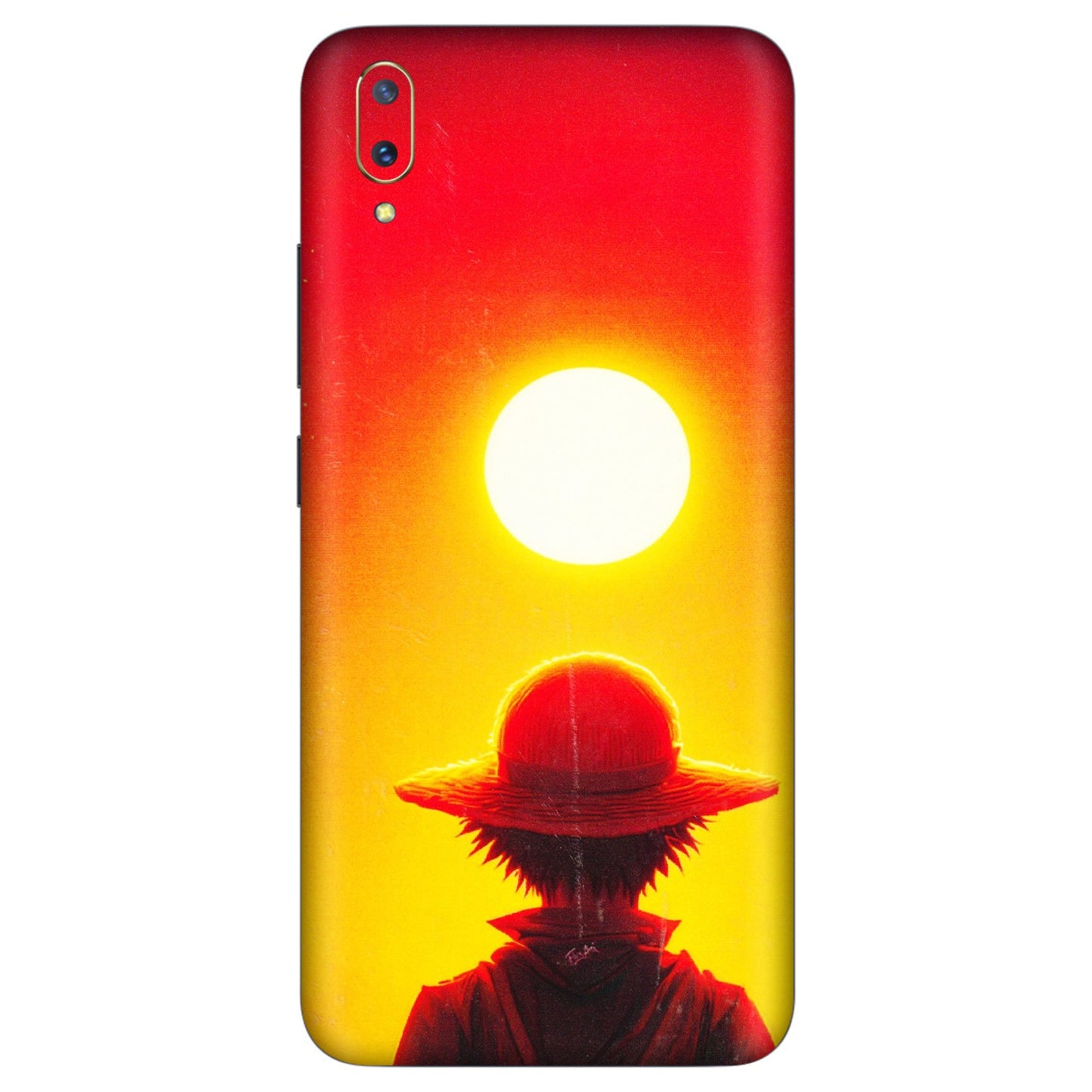VIVO Z/V/X/T/U/S Series Phone Skins (All Models) - Cool Sunset With Monkey D.Luffy Anime - 3D Embossed Finish (L-329) Vivo V11 Pro