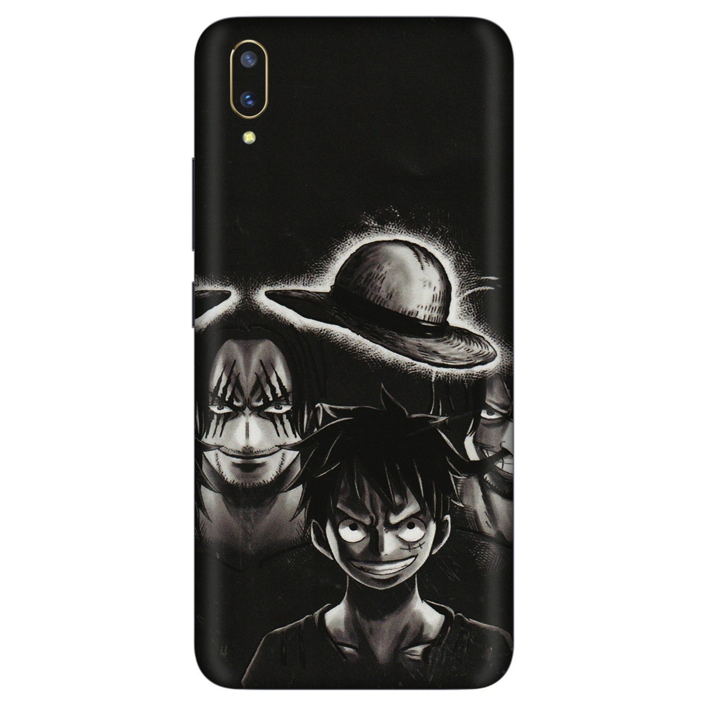 VIVO Z/V/X/T/U/S Series Phone Skins (All Models) - Black Luffy Hat - 3D Embossed Finish (L-57) Vivo V11 Pro