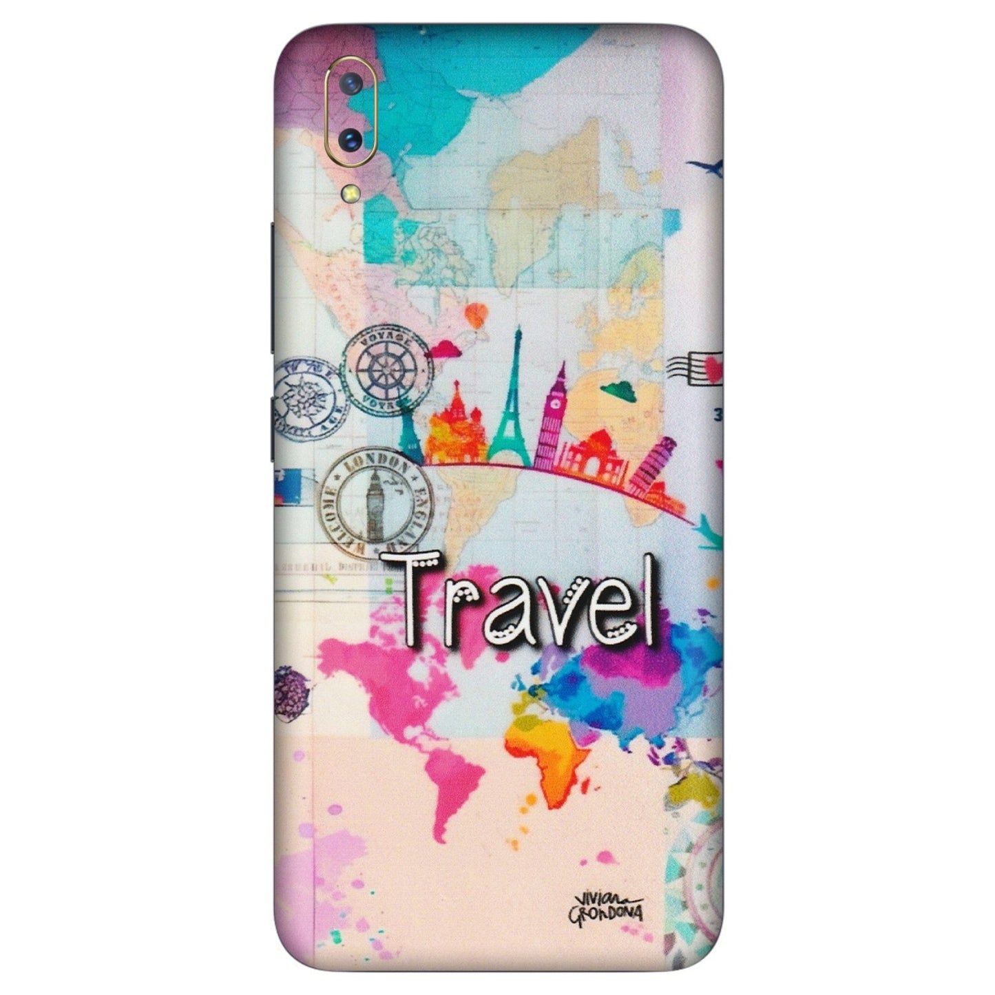 VIVO Z/V/X/T/U/S Series Phone Skins (All Models) - Travel The Wonders - Matte Finish (M-108) Vivo V11 Pro