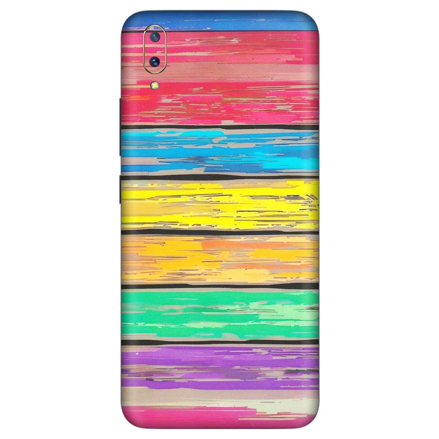 VIVO Z/V/X/T/U/S Series Phone Skins (All Models) - Multi Colour Wooden Wall - Matte Finish (M-96) Vivo V11 Pro