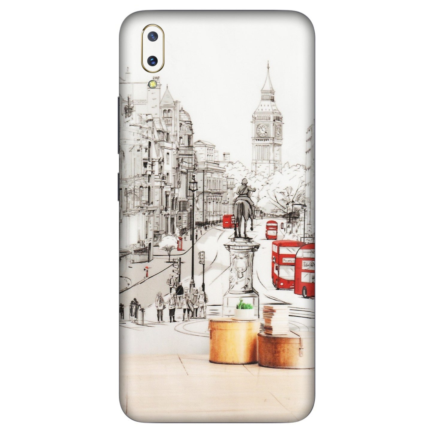 VIVO Z/V/X/T/U/S Series Phone Skins (All Models) - London Street - Transparent Finish (T-02) Vivo V11 Pro