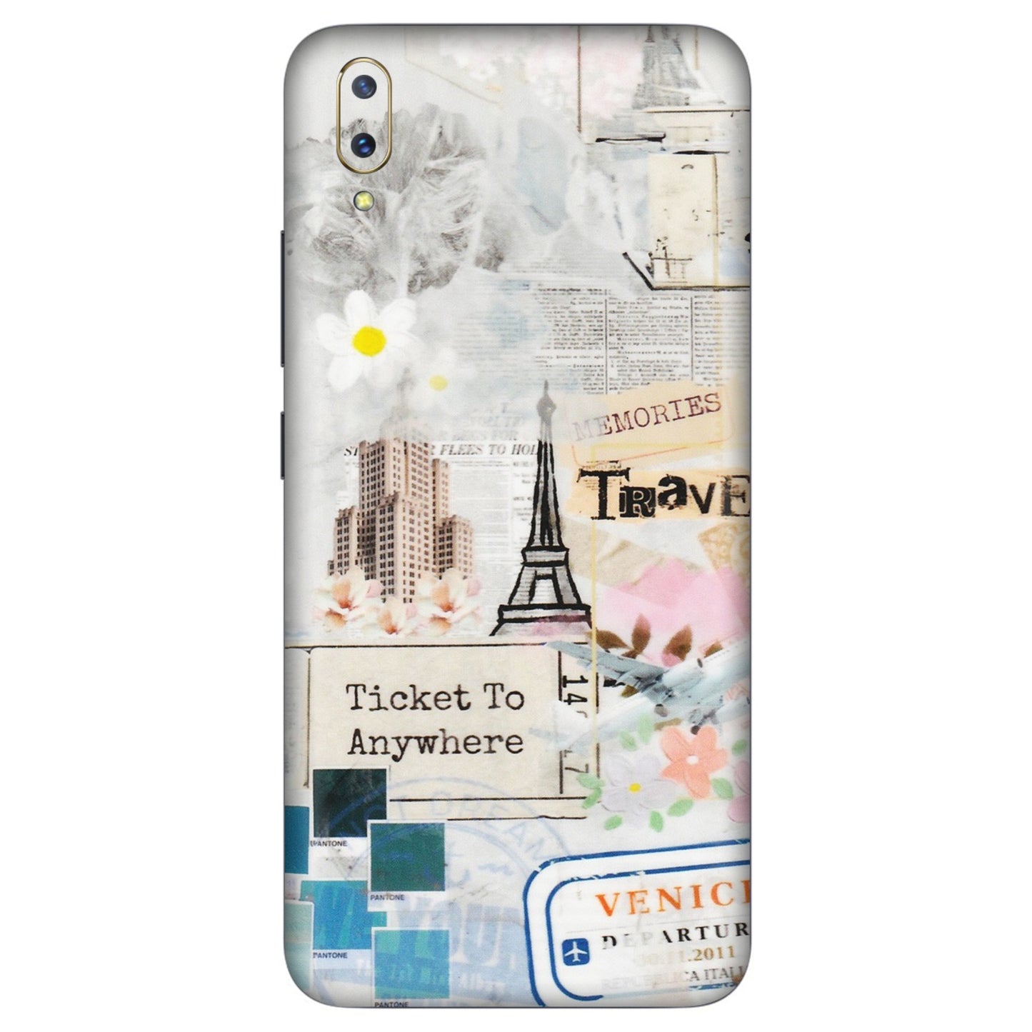 VIVO Z/V/X/T/U/S Series Phone Skins (All Models) - Travel Memories - Transparent Finish (T-09) Vivo V11