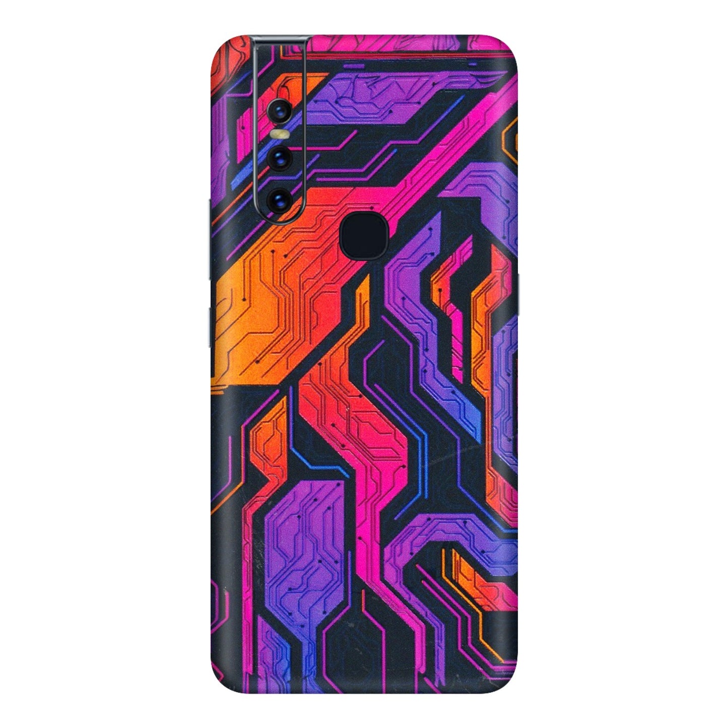 VIVO Z/V/X/T/U/S Series Phone Skins (All Models) - Tech Circuits Futuristic - 3D Embossed Finish (L-07) Vivo V15