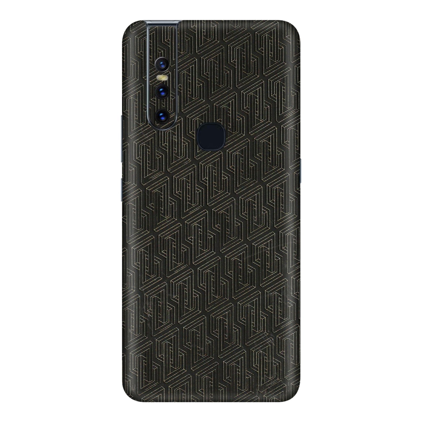 VIVO Z/V/X/T/U/S Series Phone Skins (All Models) - Black Abstract Pattern - 3D Embossed Finish (L-117) Vivo V15