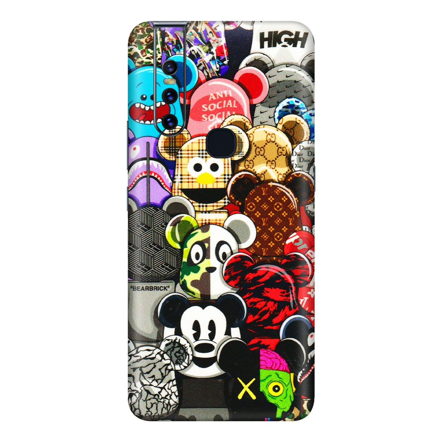 VIVO Z/V/X/T/U/S Series Phone Skins (All Models) - More Mickey Mouses - 3D Embossed Finish (L-118) Vivo V15