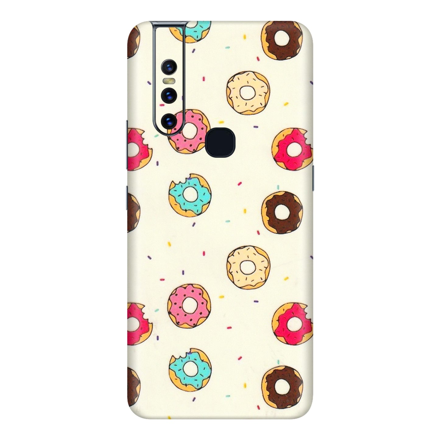 VIVO Z/V/X/T/U/S Series Phone Skins (All Models) - Mini Donuts Doodle Art - 3D Embossed Finish (L-122) Vivo V15