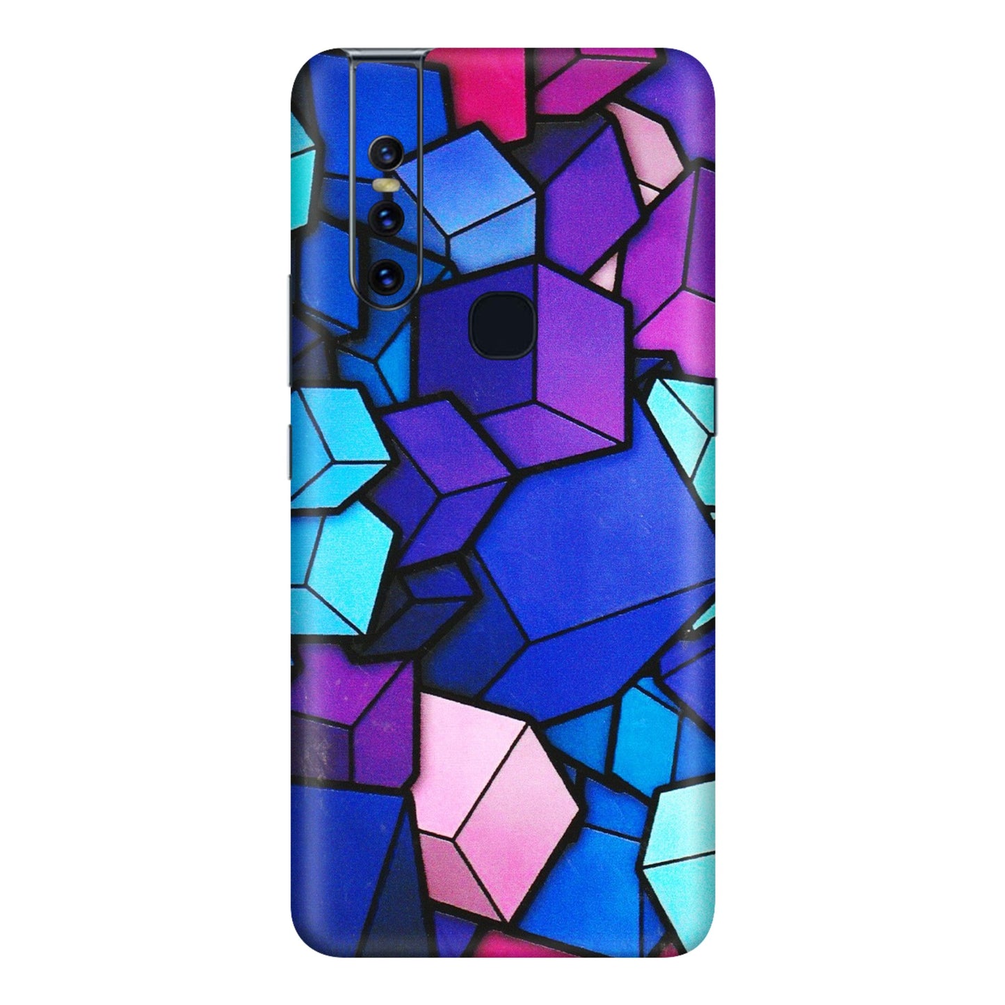 VIVO Z/V/X/T/U/S Series Phone Skins (All Models) - Cube Doodle - 3D Embossed Finish (L-141) Vivo V15