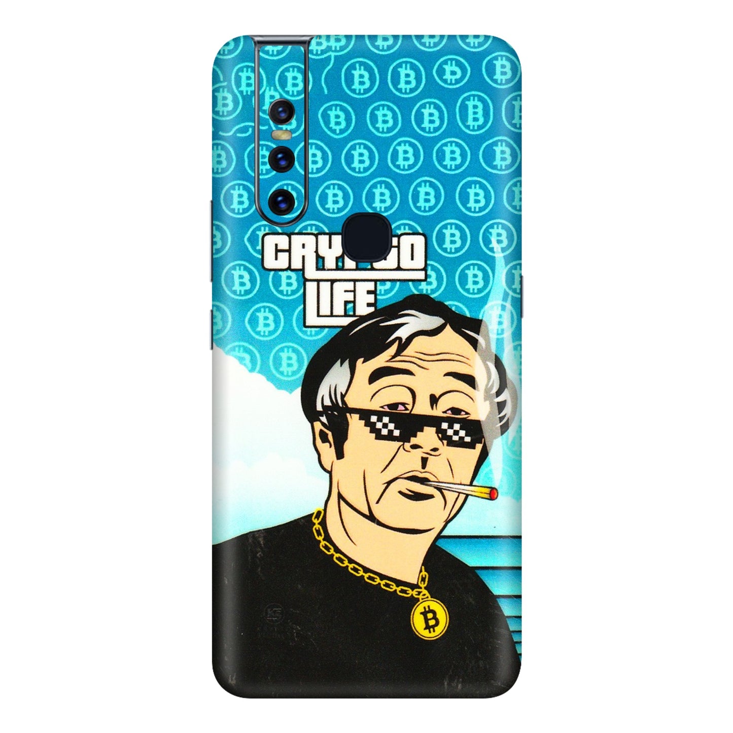VIVO Z/V/X/T/U/S Series Phone Skins (All Models) - Crypto Thug Life - 3D Embossed Finish (L-179) Vivo V15