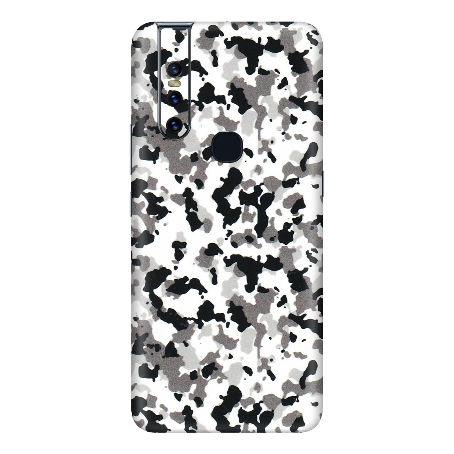 VIVO Z/V/X/T/U/S Series Phone Skins (All Models) - White Black Camouflage - 3D Embossed Finish (L-18) Vivo V15