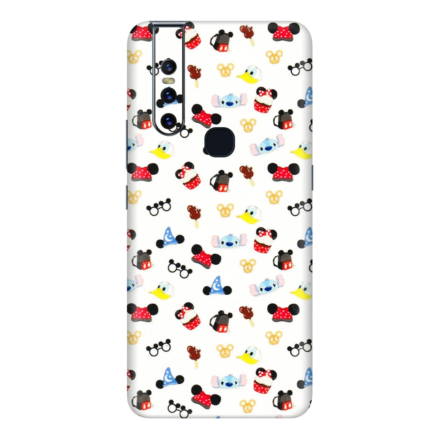 VIVO Z/V/X/T/U/S Series Phone Skins (All Models) - Minnie Mouse & Donald Doodles s - 3D Embossed Finish (L-194) Vivo V15