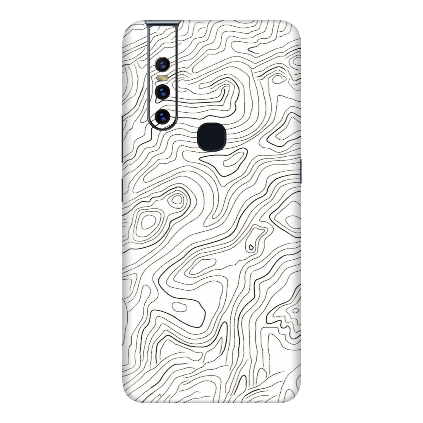 VIVO Z/V/X/T/U/S Series Phone Skins (All Models) - White Black Swirls - 3D Embossed Finish (L-219) Vivo V15