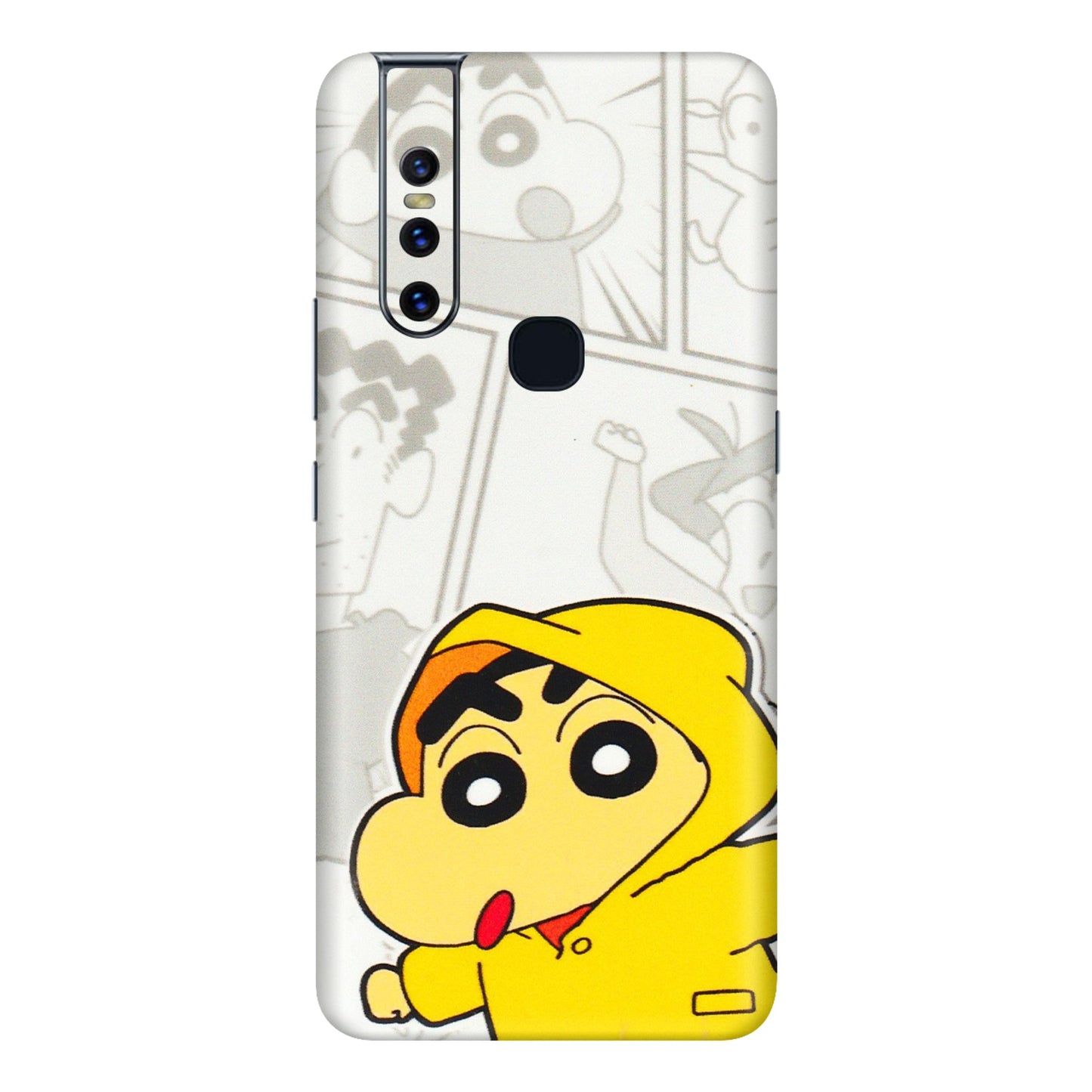 VIVO Z/V/X/T/U/S Series Phone Skins (All Models) - Yellow Shinchan Comic - 3D Embossed Finish (L-246) Vivo V15